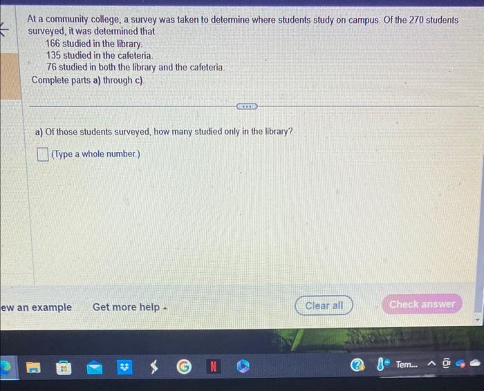Solved At a community college, a survey was taken to | Chegg.com