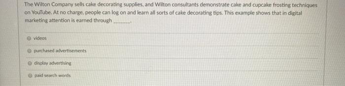 Solved The Wilton Company sells cake decorating supplies, | Chegg.com