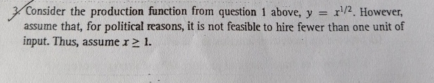 Solved Consider the production function from question 1 | Chegg.com