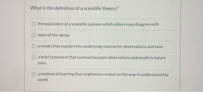 scientific theory definition