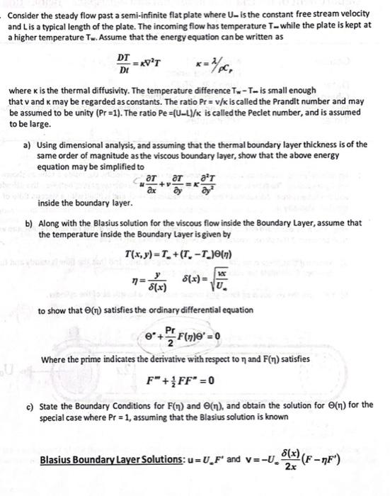 Solved Consider the steady flow past a semi-infinite flat | Chegg.com