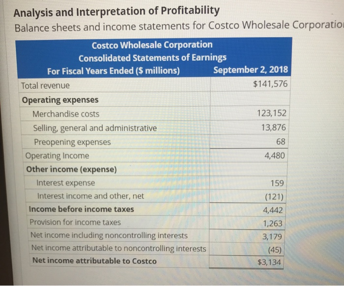 Solved Analysis And Interpretation Of Profitability Balance | Chegg.com