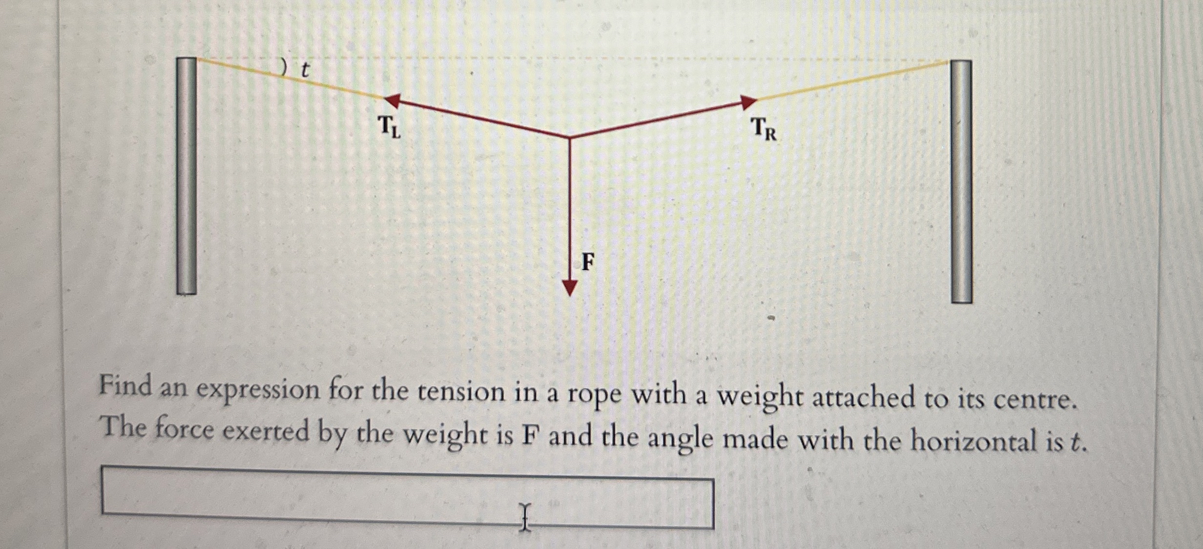 Solved Find an expression for the tension in a rope with a | Chegg.com