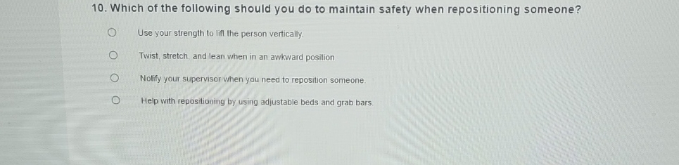 Solved Which of the following should you do to maintain | Chegg.com