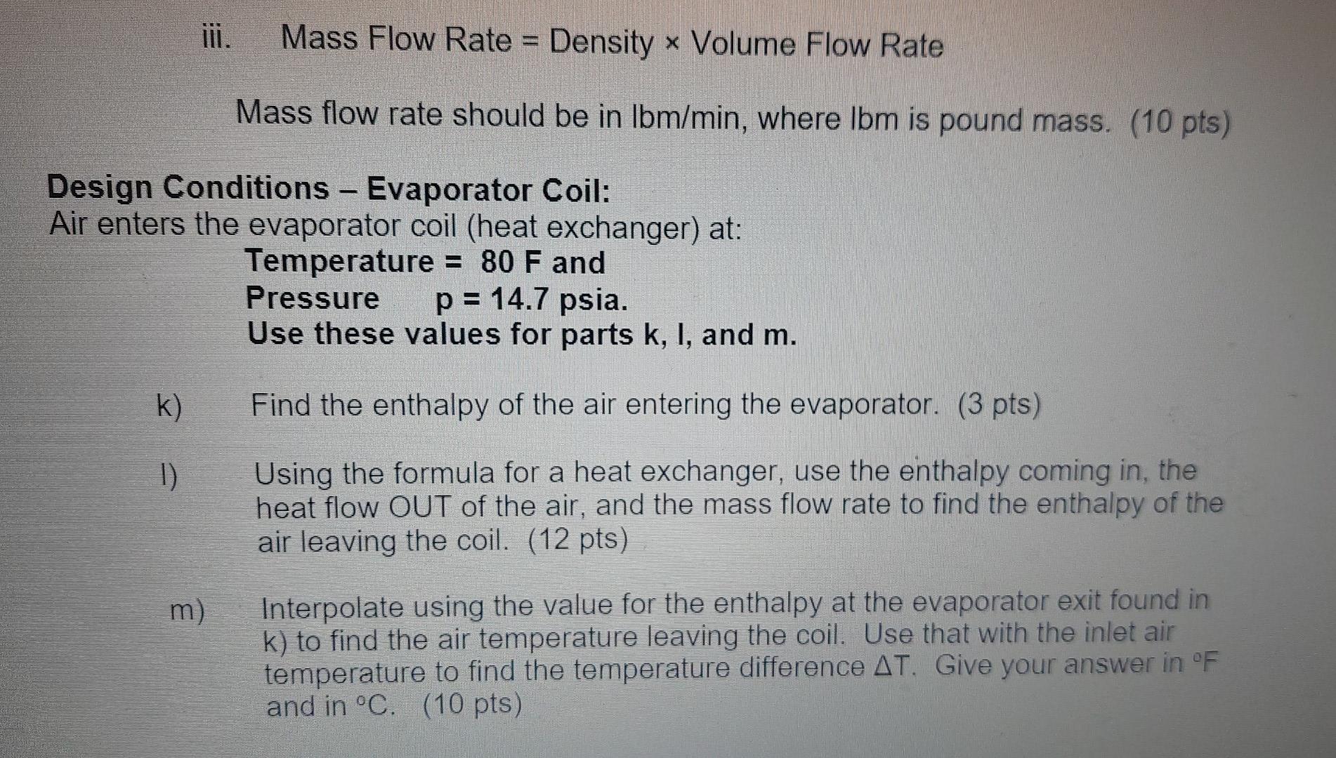 Solved Part 2: Air Flow Across the Evaporator Coil | Chegg.com