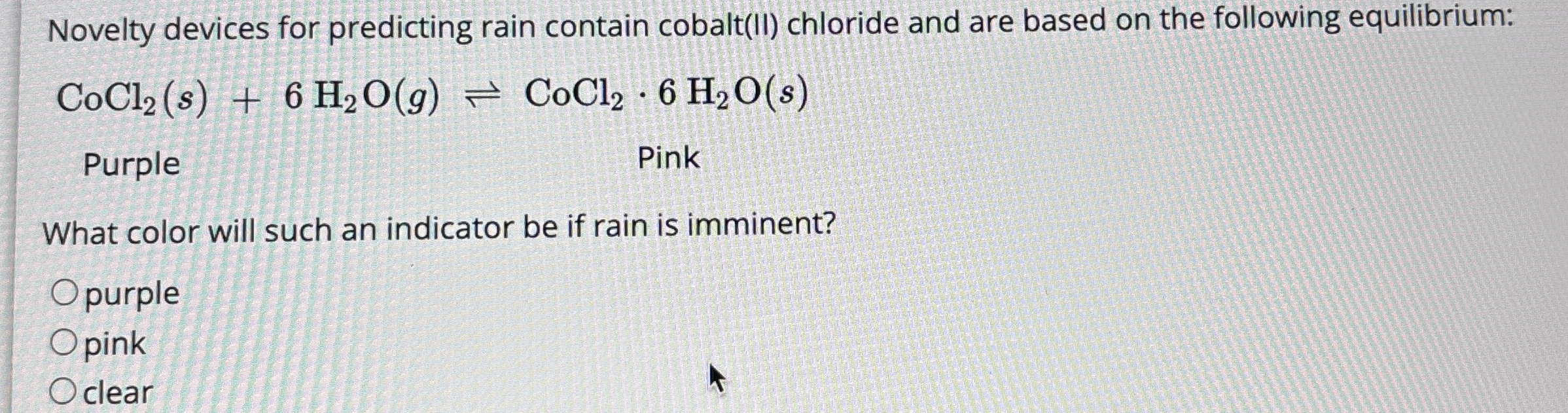 Solved Novelty devices for predicting rain contain