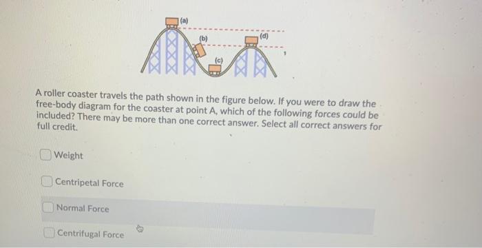 Solved (a) (d) A Roller Coaster Travels The Path Shown In | Chegg.com