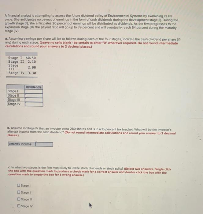 Solved A Financial Analyst Is Attempting To Assess The | Chegg.com