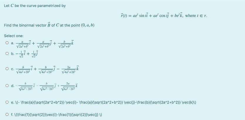 Solved Let C Be The Curve Parametrized By F T Ae Sin Chegg Com