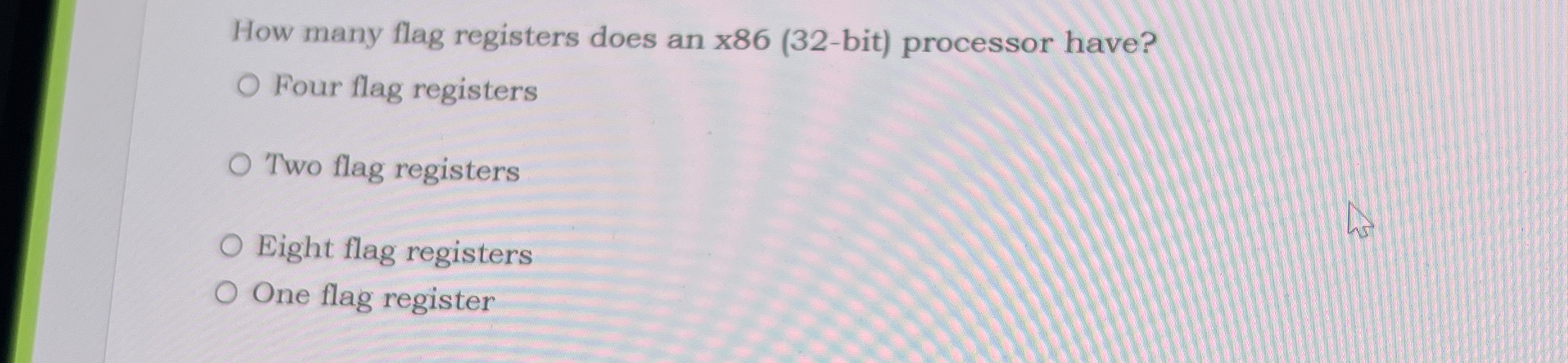 Solved How many flag registers does an ×86 (32-bit) | Chegg.com