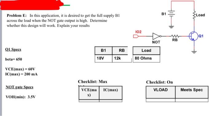 Solved Problem E: In this application, it is desired to get | Chegg.com