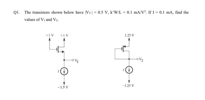 Solved 25. In the circuit below, the NMOS transistor has | Chegg.com