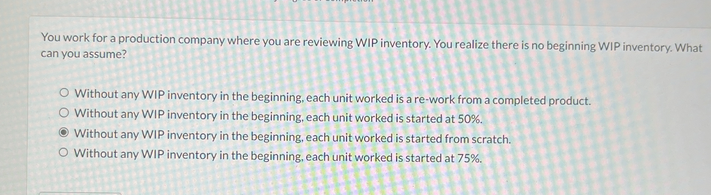 Solved You work for a production company where you are | Chegg.com
