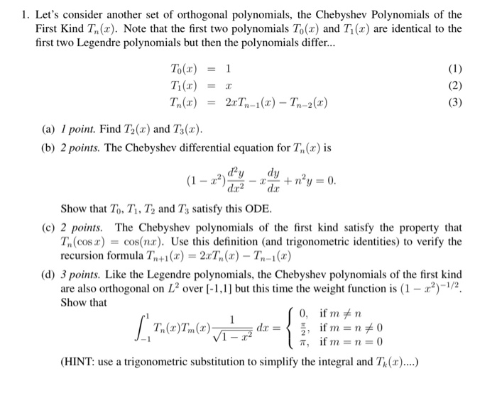 Solved 1. Let's Consider Another Set Of Orthogonal | Chegg.com