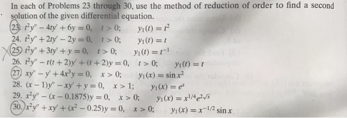 Solved In each of Problems 23 through 30, use the method of | Chegg.com