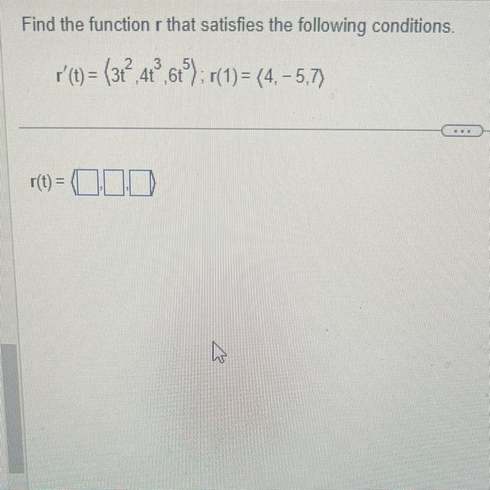 Solved Find the function r that satisfies the following | Chegg.com