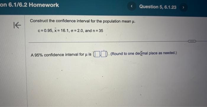 Solved Construct the confidence interval for the population | Chegg.com