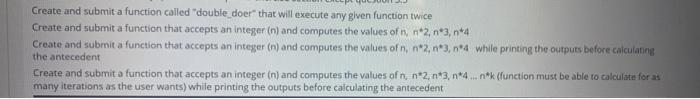 Solved Create and submit a function called "double doer" | Chegg.com