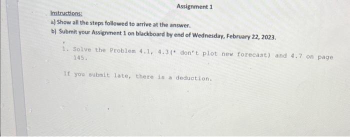 Solved Assignment 1 Instructions: a) Show all the steps | Chegg.com