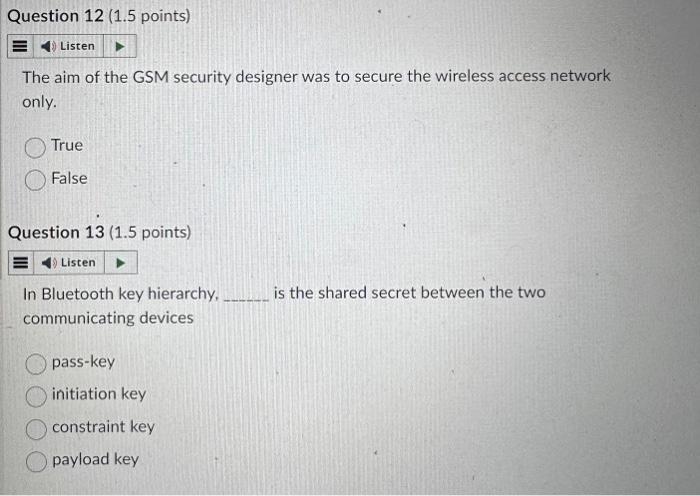 Solved The aim of the GSM security designer was to secure | Chegg.com