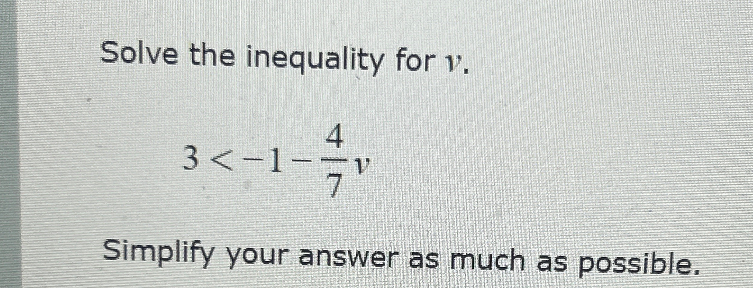 Solved Solve the inequality for v.3