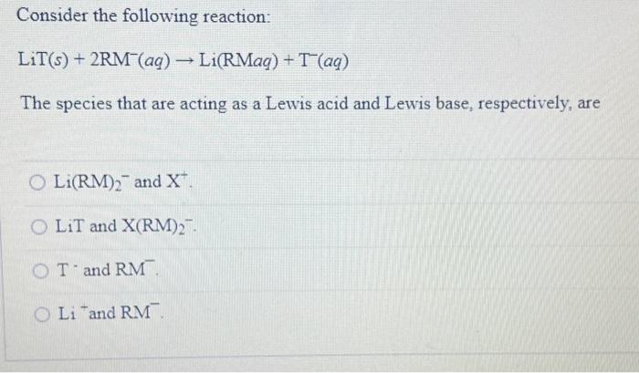 Solved Consider The Following Reaction: | Chegg.com