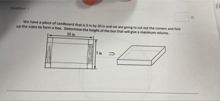 Solved Question 1 f f 15 We have a piece of cardboard that | Chegg.com