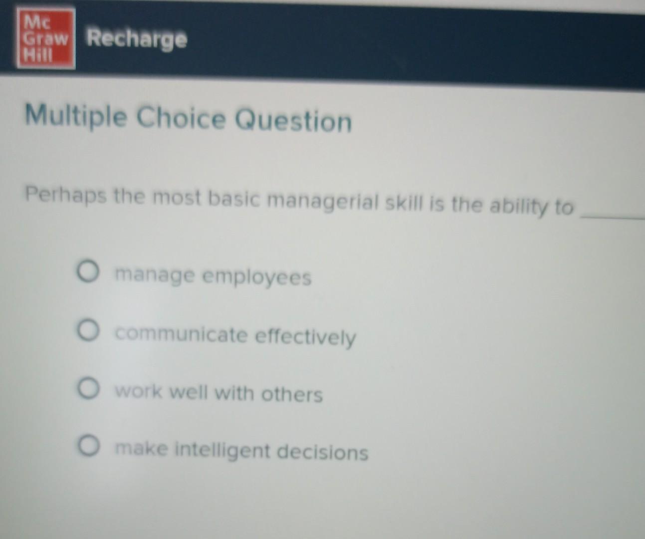 Solved Mc Graw Recharge Hill Multiple Choice Question | Chegg.com