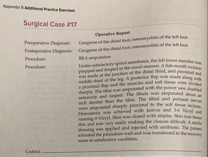 Solved Appendix B Additional Practice Exercises Surgical | Chegg.com