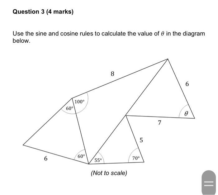Solved Formula sheet Sine rule: Cosine rule: Distance from | Chegg.com