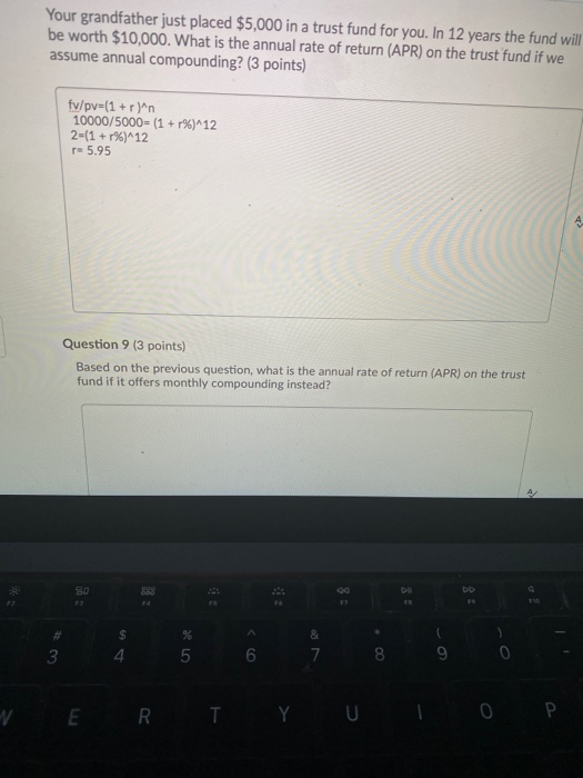 Solved Your Grandfather Just Placed 5 000 In A Trust Fund Chegg