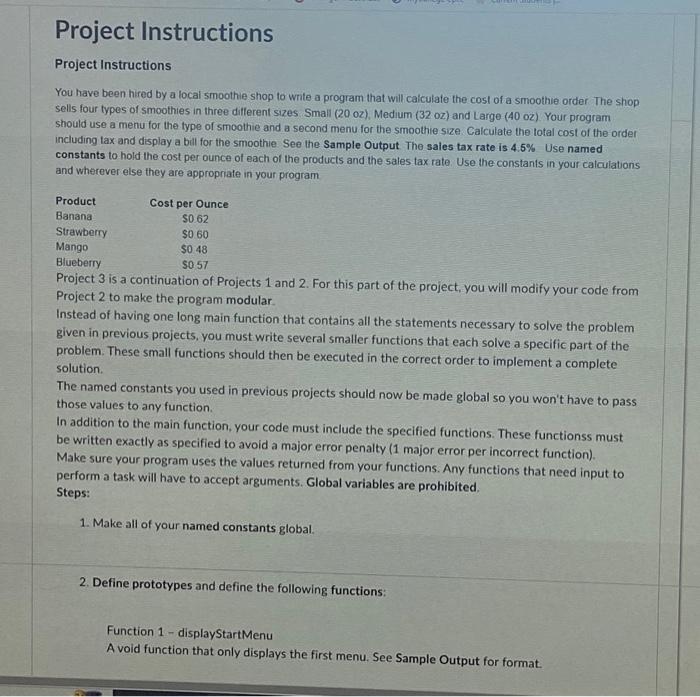 Solved Project 3Only using chapters 2-6With book Intro to | Chegg.com
