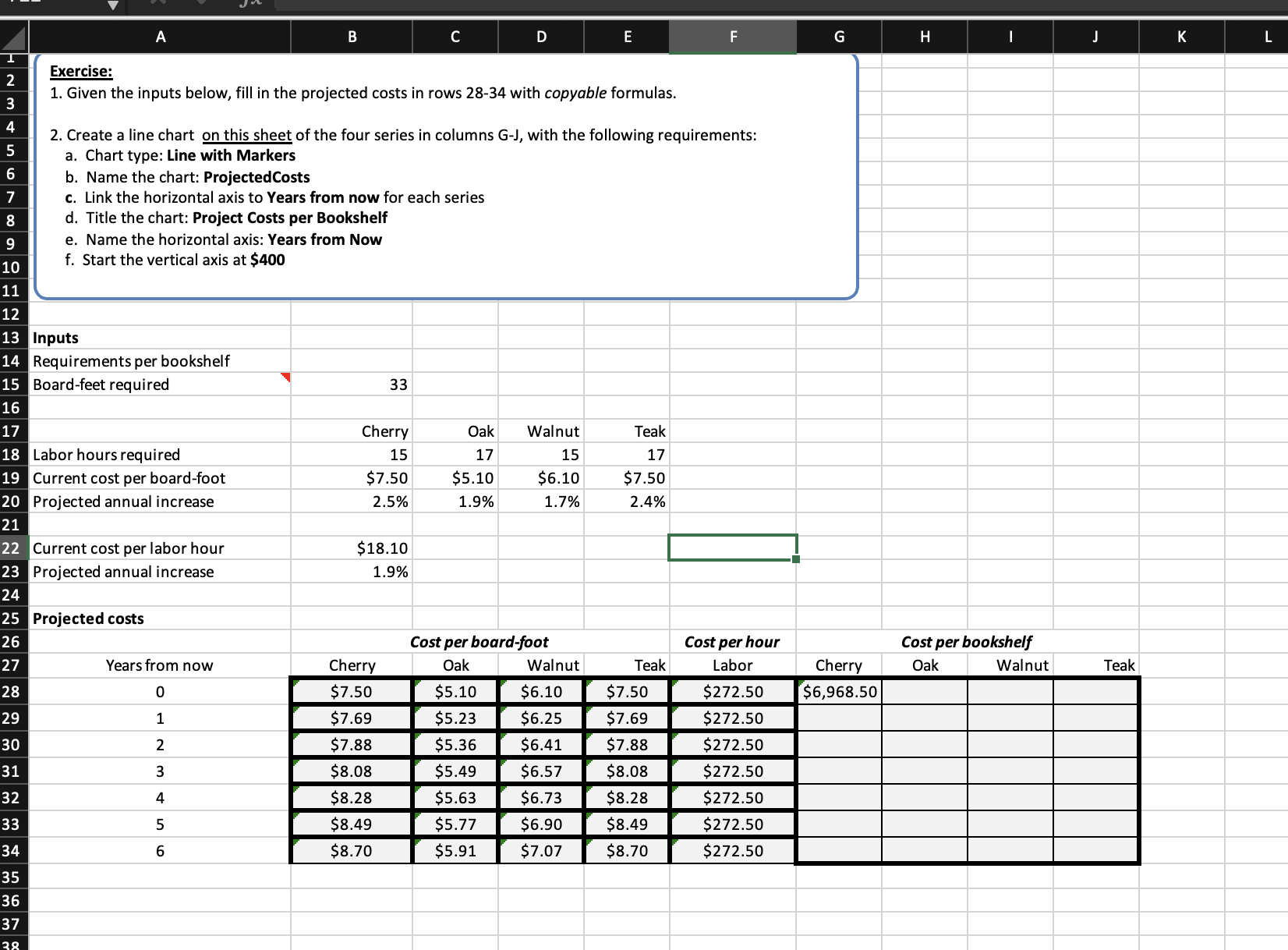 Solved How do I solve this Excel problem? | Chegg.com