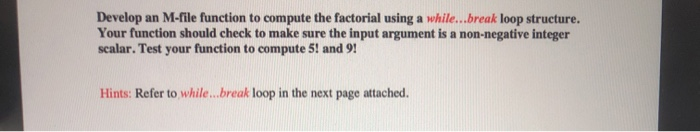 Solved Develop an M-file function to compute the factorial | Chegg.com