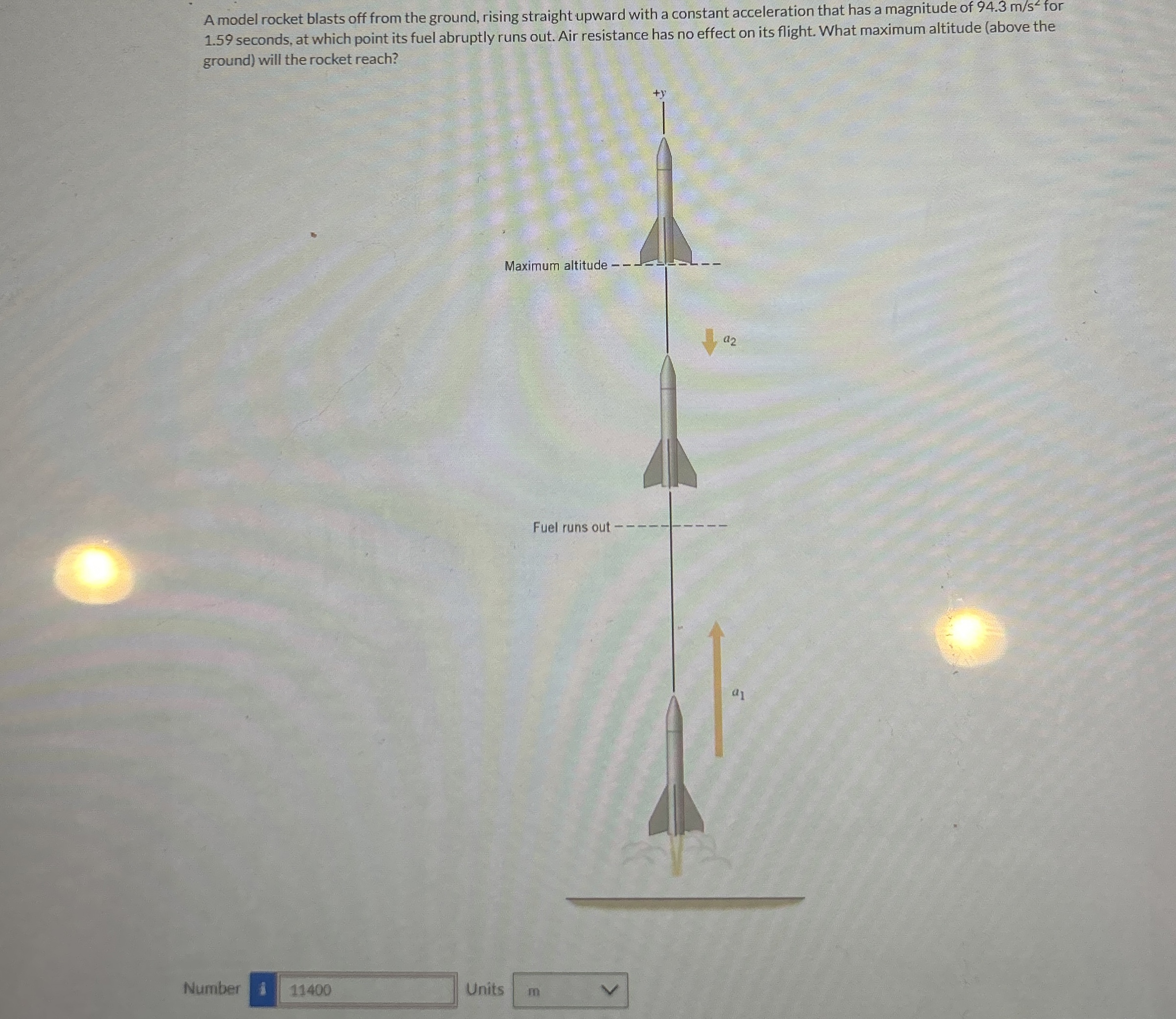 Solved A model rocket blasts off from the ground, rising | Chegg.com