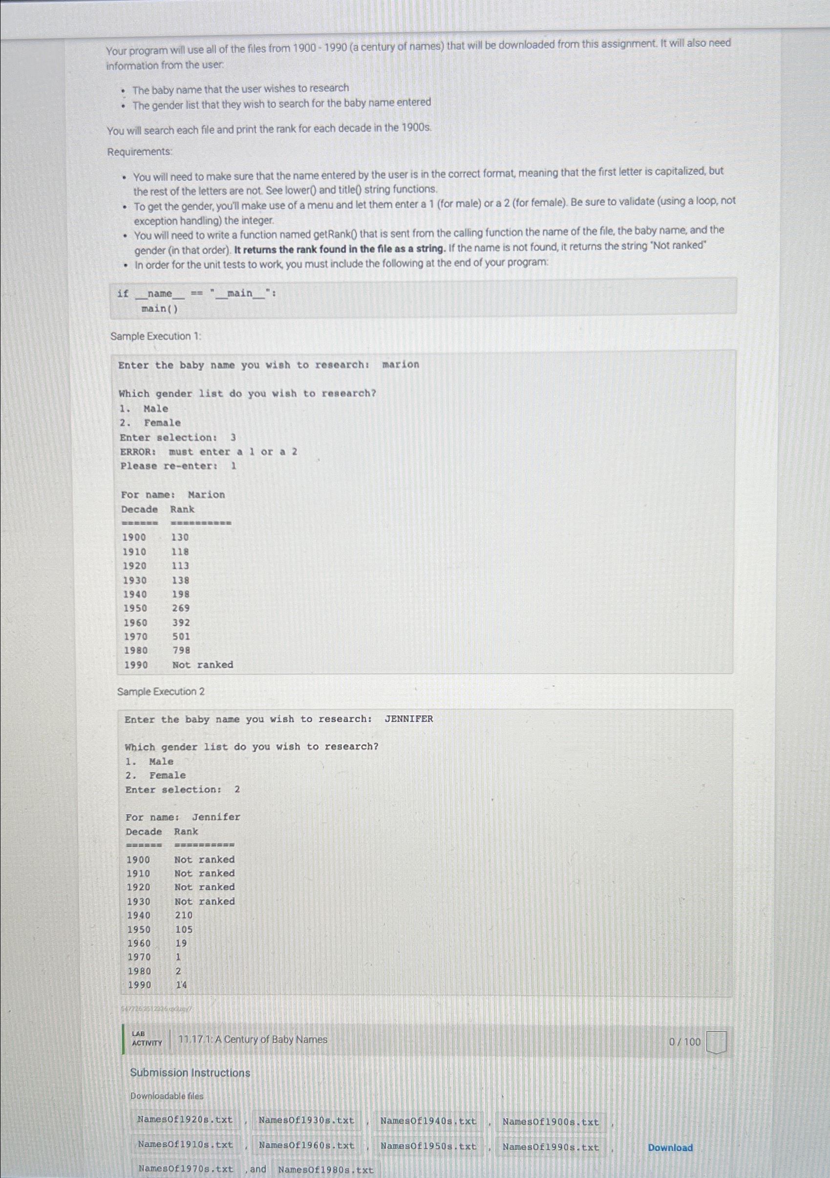 Solved Your program will use all of the files from | Chegg.com