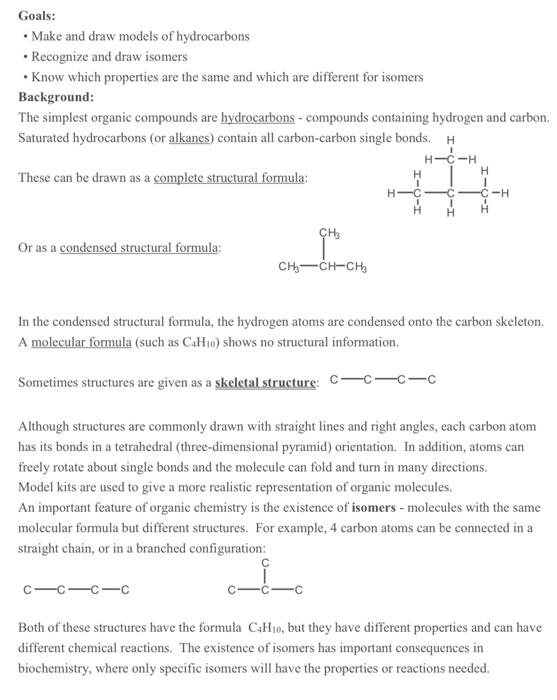 Solved Goals • Make and draw models of hydrocarbons •