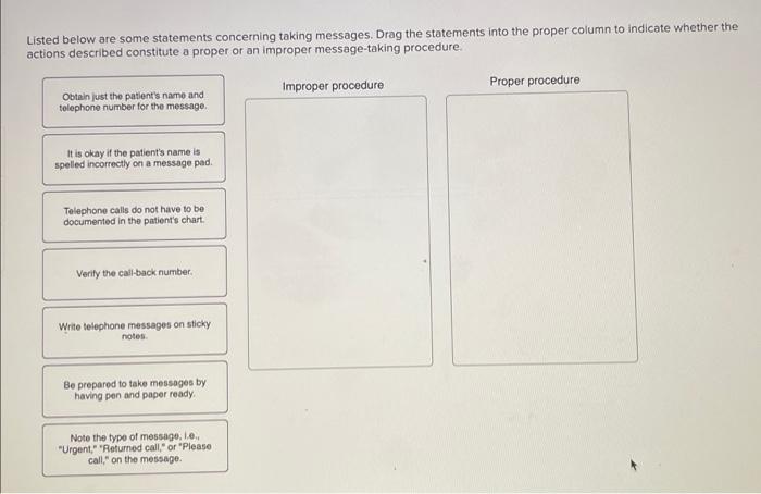 Solved Listed below are some statements concerning taking | Chegg.com