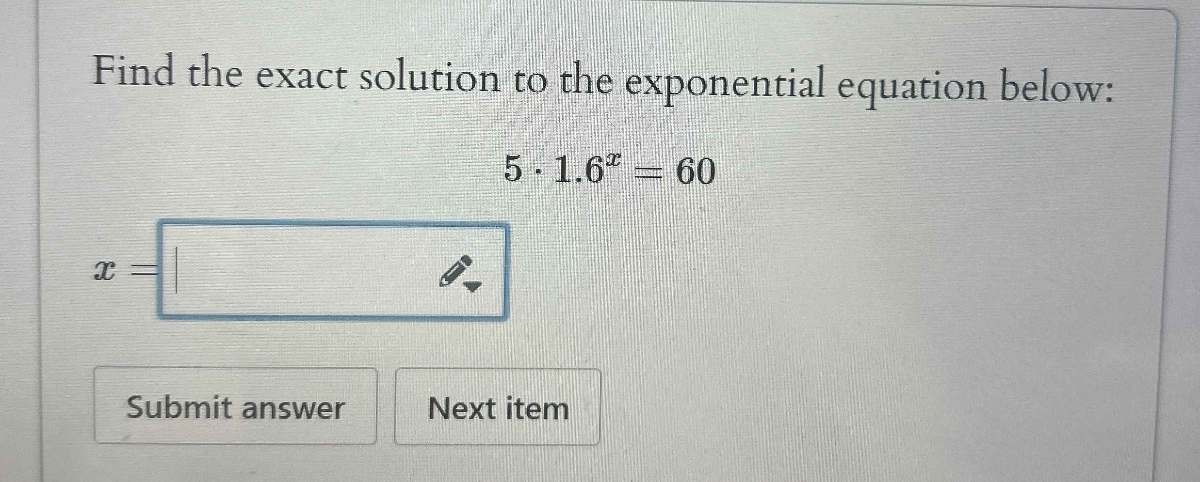Solved Find the exact solution to the exponential equation | Chegg.com