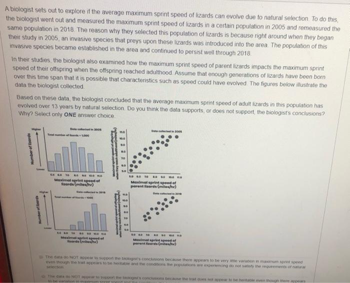 A biologist sets out to explore if the average | Chegg.com