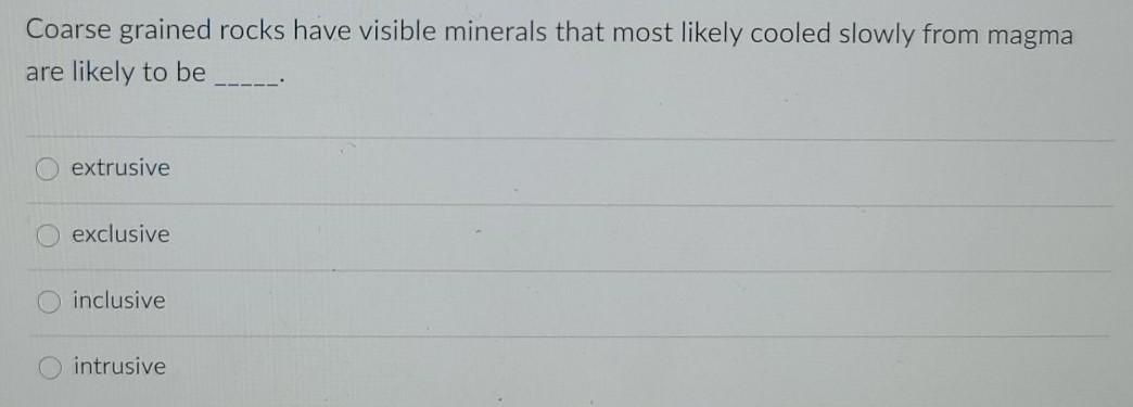 Solved Mineral (and Chemical) Equivalent Rocks Are Basalt | Chegg.com