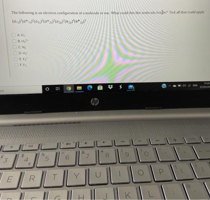 Solved The following is an electron configuration of a | Chegg.com