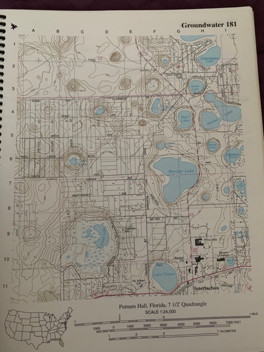 Solved Karst topography on a mapPutnam Hall, Florida,