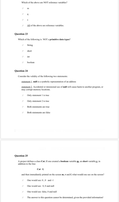 Solved Question 19 Every Object Oriented Programming | Chegg.com