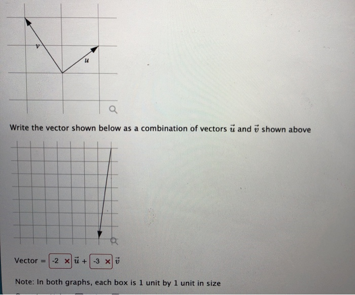 Solved u Q Write the vector shown below as a combination of | Chegg.com