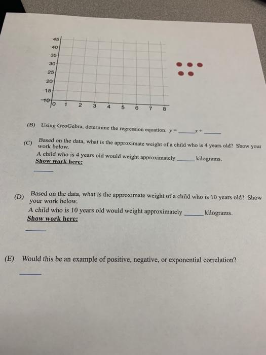 Solved the Task page. 1. 6.04 Scatter Plots and Regression | Chegg.com