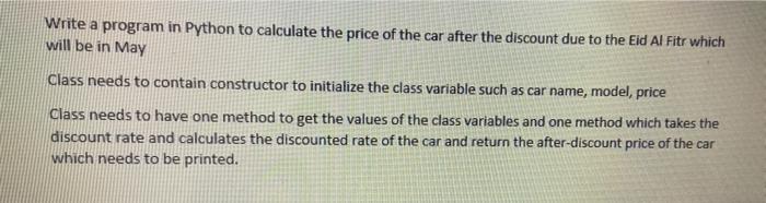 Solved Write a program in Python to calculate the price of | Chegg.com