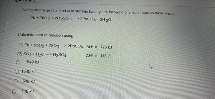 Solved During discharge of a lead-acid storage battery, the | Chegg.com