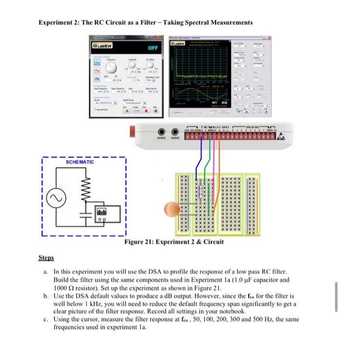 Solved Experiment 2: The RC Circuit as a Filter - Taking | Chegg.com