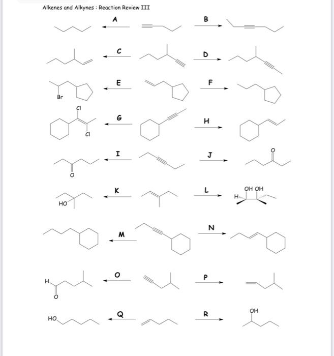 Solved Alkenes And Alkynes : Reaction Review III Q R = | Chegg.com